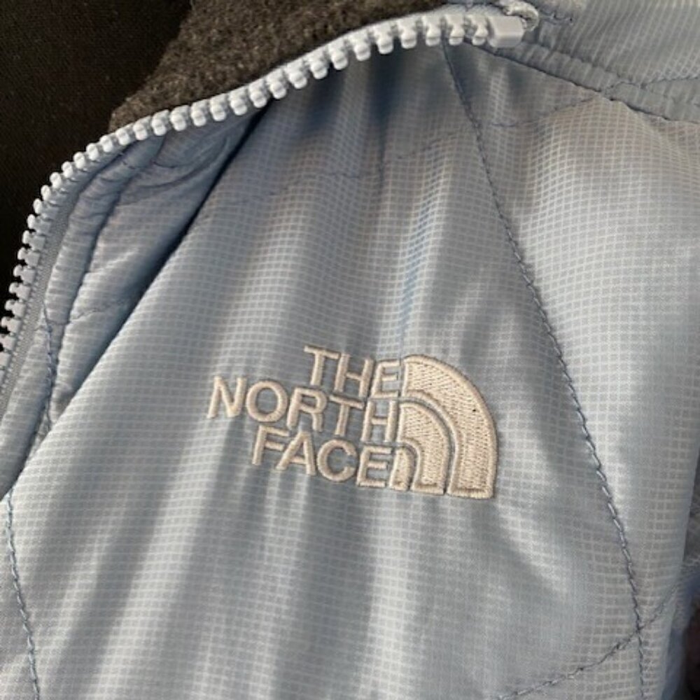 NORTH FACE Quilted Puffer Jacket Coat Light Blue Small - Picture 9 of 16